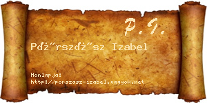 Pórszász Izabel névjegykártya